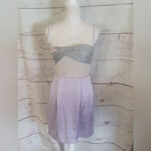 Carven Lavender and Gray Corset Dress Size 36/ Small